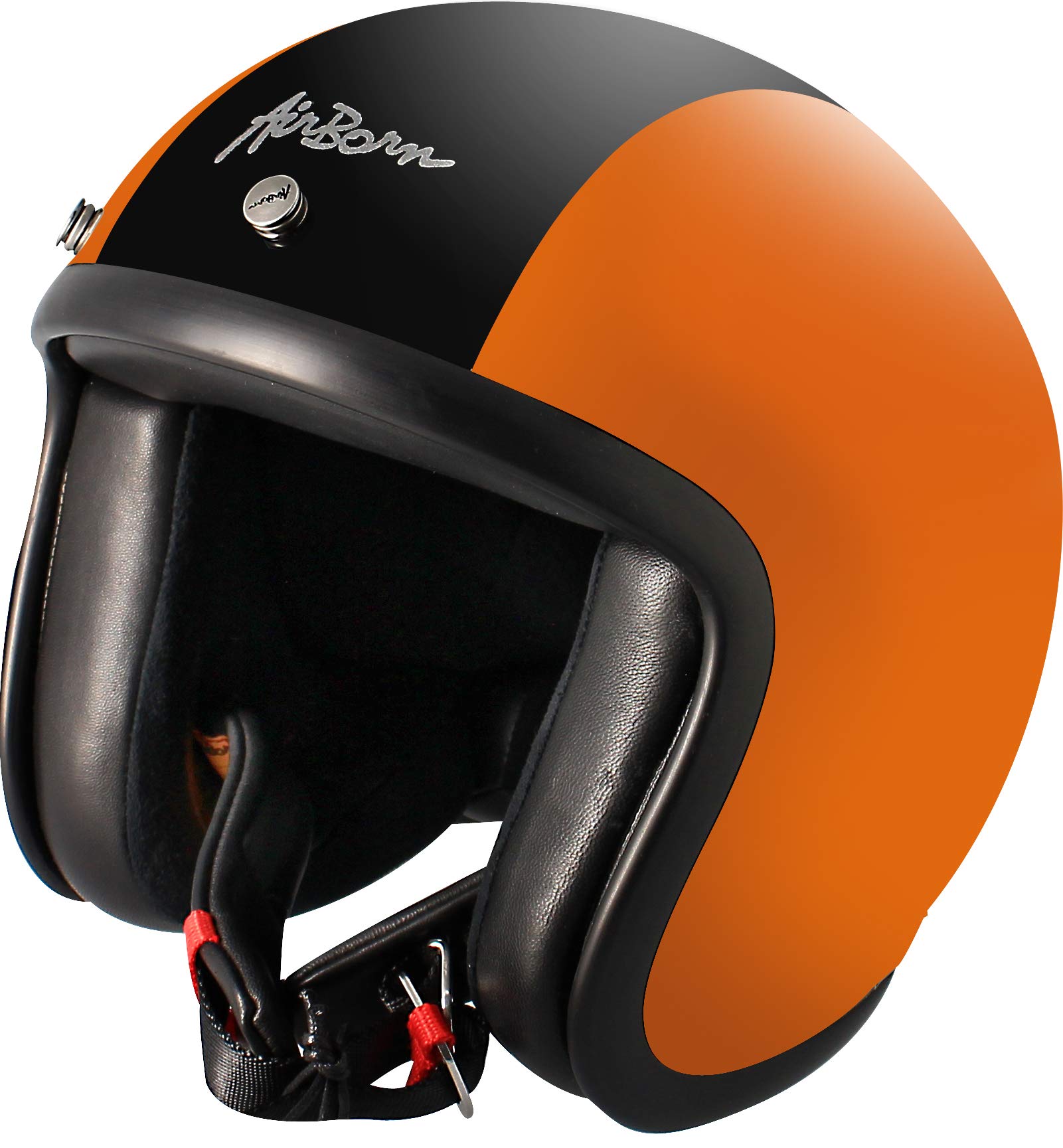 AIRBORN Steve Jet Helmet from 3 / Orange/Bde Black Glossy Size XXL